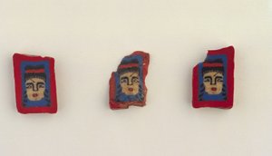 Três placas de mosaico, período ptolomaico ao período romano, 100 aC-100 dC (vidro)